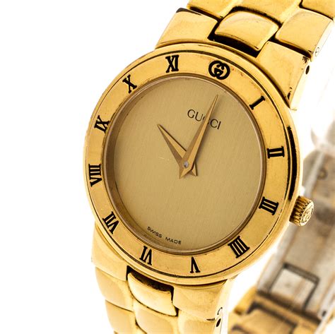 gucci ladies gold plated watches